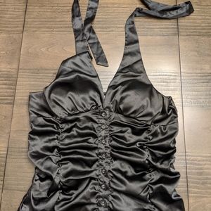 Black ruched halter